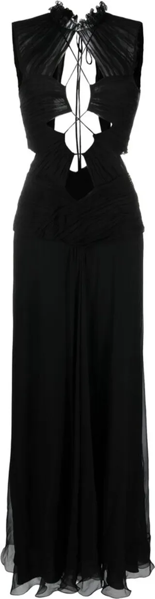 Cutout Maxi Silk Dress