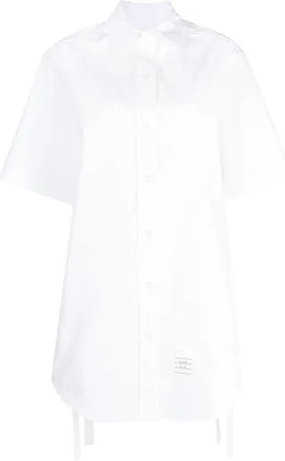 Heavy Poplin gathered shirt minidress