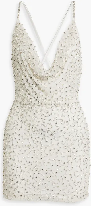 Mich draped embellished tulle mini dress