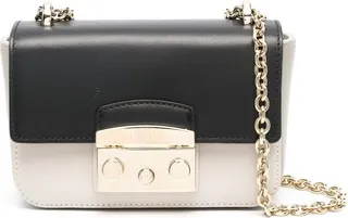 Two-Tone Leather Shoulder Bag