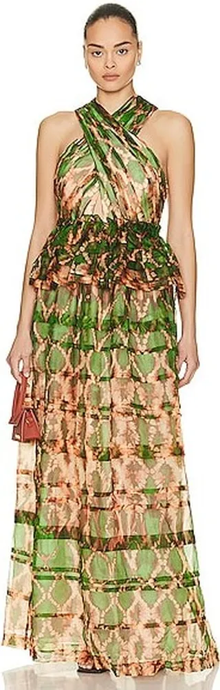 Ulla Johnson Cressida Gown in Green