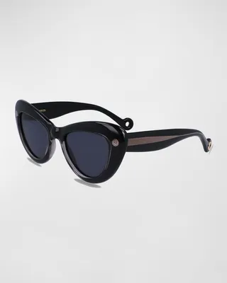 Daisy Chunky Plastic Cat-Eye Sunglasses