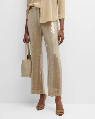 Yseult Sequin Wide-Leg Pants