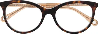 Tortoiseshell-Effect Oval-Frame Glasses