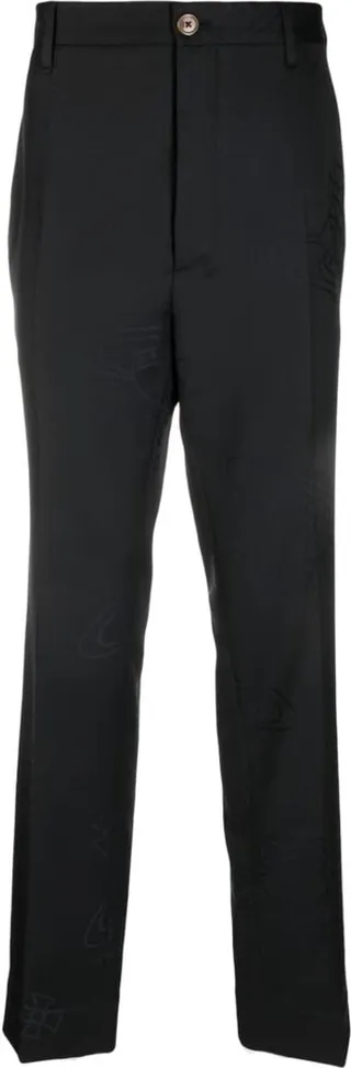 Logo-Print Straight-Leg Trousers