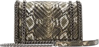 Greenwald Snakeskin Print Crossbody Bag