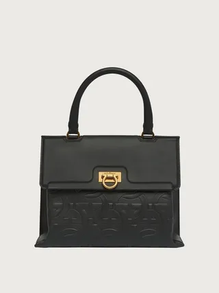 Ferragamo Women Trifolio Top Handle Black