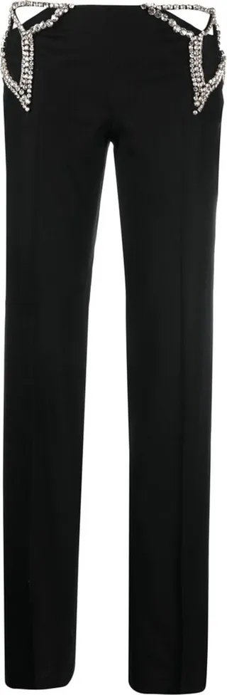 Cut-Out Detail Straight-Leg Trousers