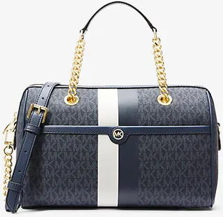 Blaire Medium Logo Stripe Satchel