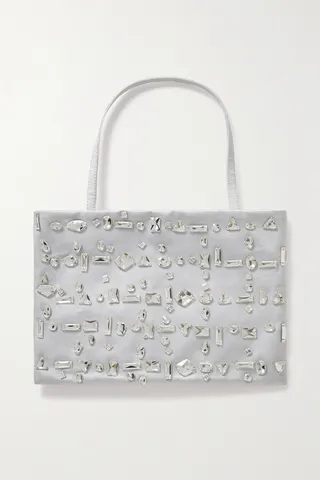 16ARLINGTON - Suki Small Crystal-embellished Satin Tote - Blue