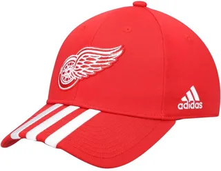 Men's Red Detroit Red Wings Locker Room Three Stripe Adjustable Hat