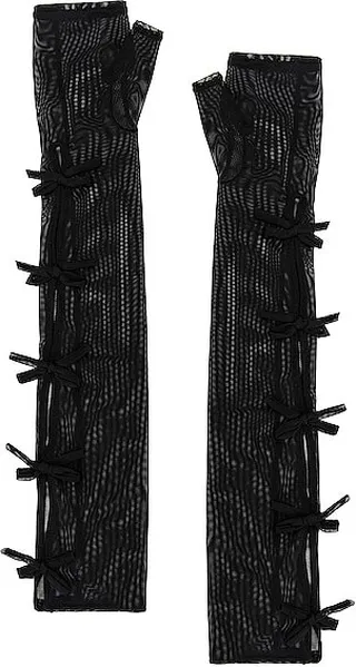 Alessandra Rich Net Gloves in Black