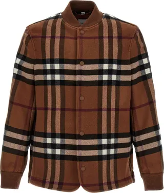 Check Wool Bomber Jacket