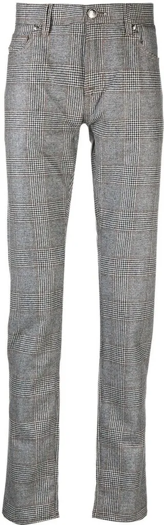 Checked Straight-Leg Trousers