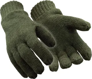 RefrigiWear Warm Fleece Lined Insulated 100% Ragg Wool Gloves Green (Large)