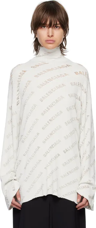 Balenciaga Gray All Over Turtleneck
