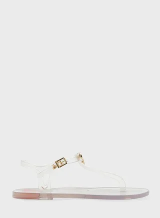Jelly Ankle Strap Flat Sandals