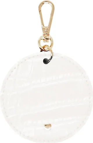 Johnny Loves Rosie - Off White Luxe Croc Arlo Circle Keyring