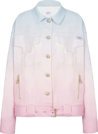 x Evian gradient denim jacket
