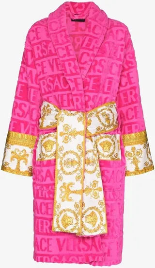 Barocco-Panel Logo Devoré Robe