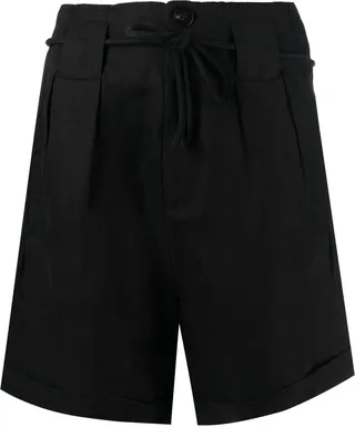 Tied-Waist Pleated Shorts