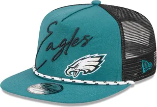 Men's New Era Midnight Green Philadelphia Eagles Script Logo Golfer 9FIFTY Snapback Hat