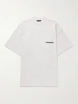 Oversized Logo-Print Cotton-Jersey T-Shirt