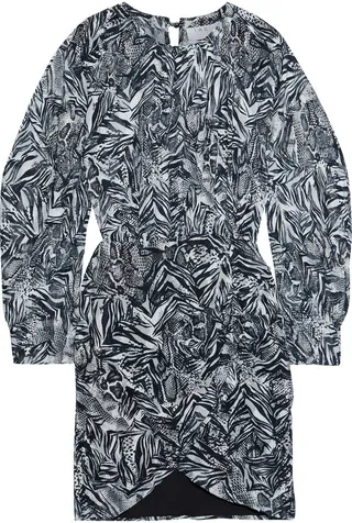 Fenian printed fil coupé metallic georgette mini dress