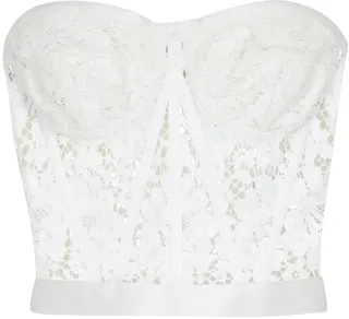 Strapless lace bustier top