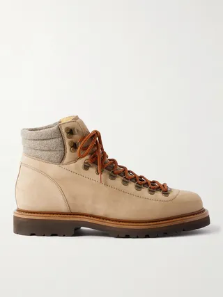 Merino Wool-Lined Nubuck Hiking Boots