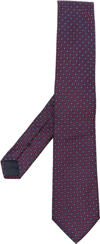 Geometric-Print Silk Tie