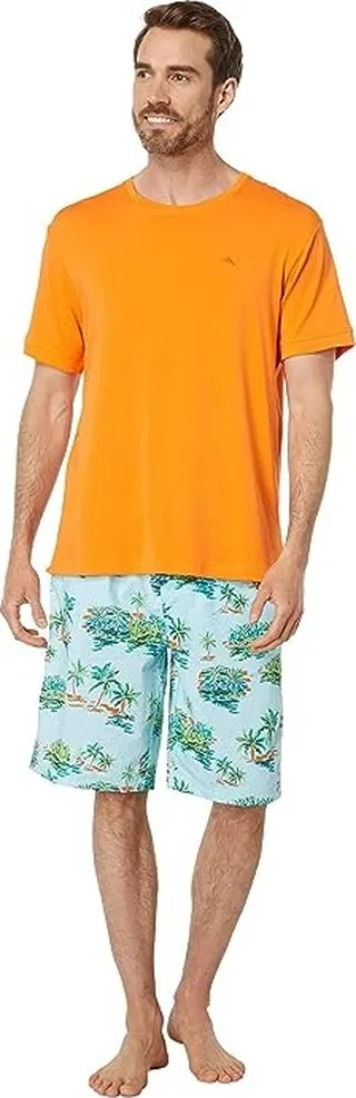 Tommy Bahama Crew Neck Jam Set (Tropical Landscape) Men's Pajama Sets