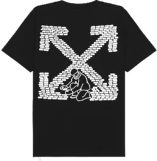 OFF-WHITE Bricks Slim Short Sleeve T-Shirt in Black