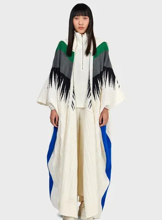 Multicolor Intarsia Bisht