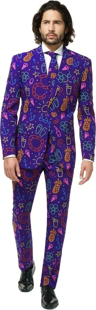OppoSuits Men's Suit - Doodle Dude - Multicolor - Size: US 38