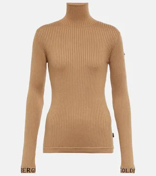 Mira ribbed-knit turtleneck top
