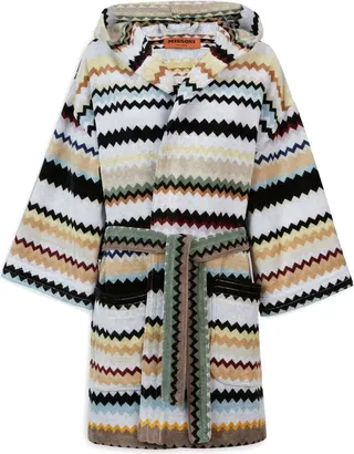 Multicolour Curt Hooded Bathrobe