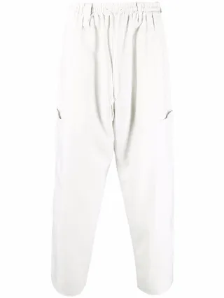 Slip-On Cotton Straight Trousers