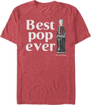 Men's Coca Cola Best Pop Ever Bottle T-Shirt - Red Heather - Large