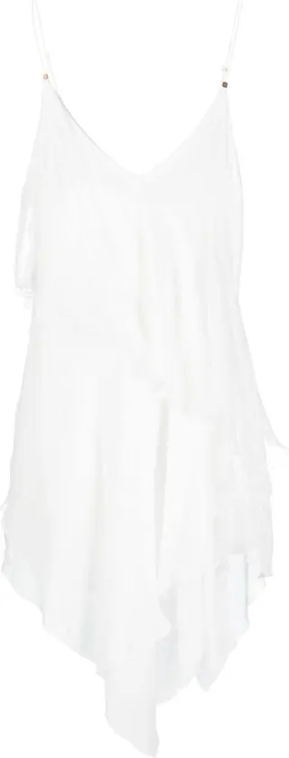 Draped Asymmetric Mini Dress
