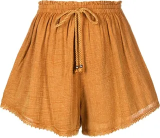 Orange Phebe Drawstring Shorts