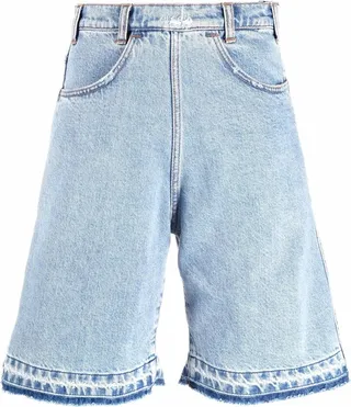 Wide-Leg Denim Shorts