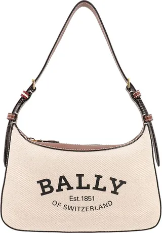 Canvas shoulder bag with frontal logo