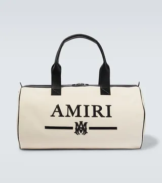 Logo canvas duffel bag