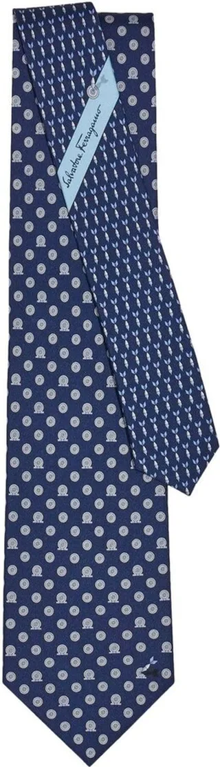 Dart print silk tie