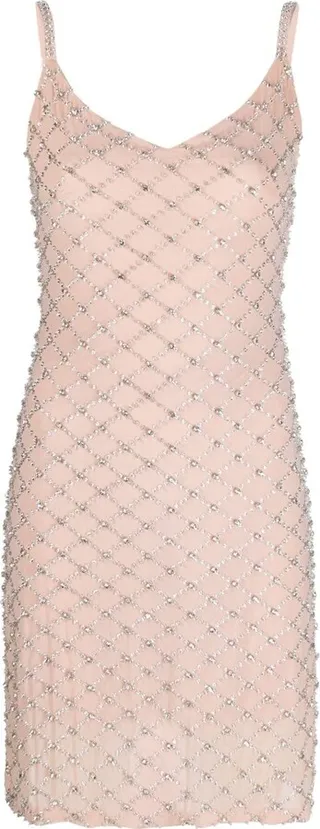 Crystal-Embellished Fitted Dress