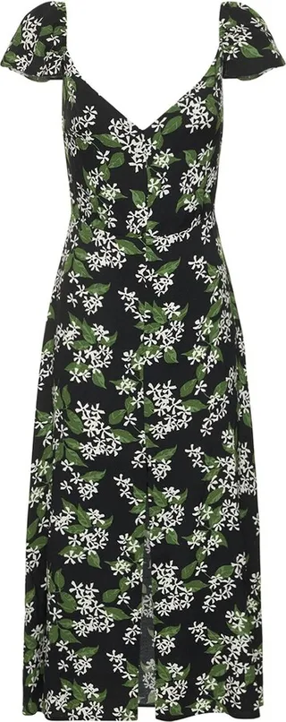 Baxley printed viscose crepe midi dress