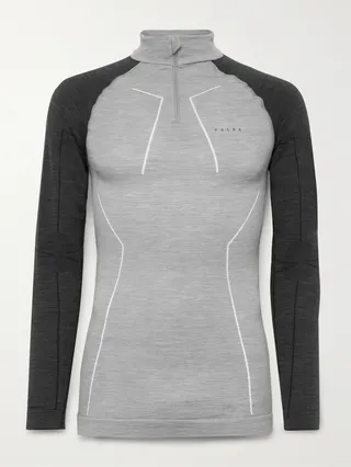 Stretch Tech Virgin Wool-Blend Half-Zip Top