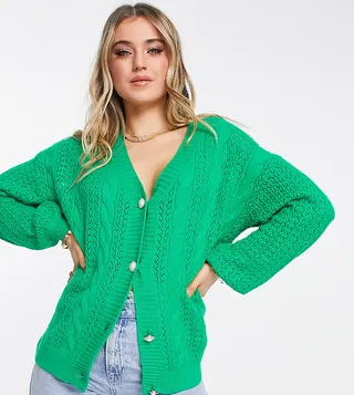 In The Style x Jac Jossa exclusive knitted cardigan in green