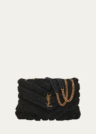 Loulou Medium YSL Shearling Shoulder Bag